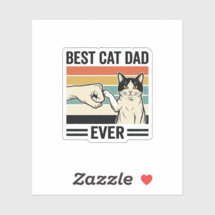 Bester Katzenvater aller Zeiten Retro-Katze Fausts Aufkleber