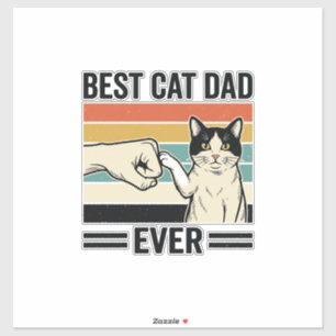 Bester Katzenvater aller Zeiten Retro-Katze Fausts Aufkleber