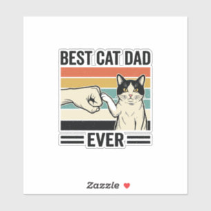 Bester Katzenvater aller Zeiten Retro-Katze Fausts Aufkleber