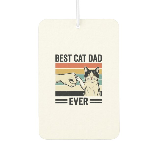 Bester Katzenvater aller Zeiten Retro-Katze Fausts Autolufterfrischer (Vorderseite)