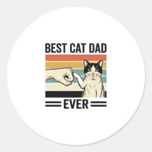 Bester Katzenvater aller Zeiten Retro-Katze Fausts Runder Aufkleber