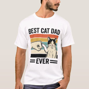 Bester Katzenvater Aller Zeiten Retro-Katze Fausts T-Shirt