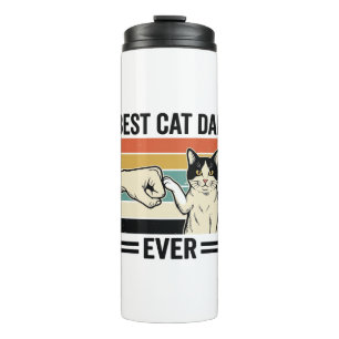 Bester Katzenvater aller Zeiten Retro-Katze Fausts Thermosbecher