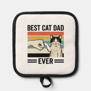 Bester Katzenvater aller Zeiten Retro-Katze Fausts Topflappen