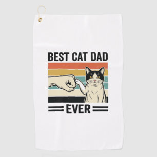 Bester Katzenvater Aller Zeiten Retro Katzen Faust Golfhandtuch