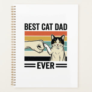 Bester Katzenvater Aller Zeiten Retro Katzen Faust Planer