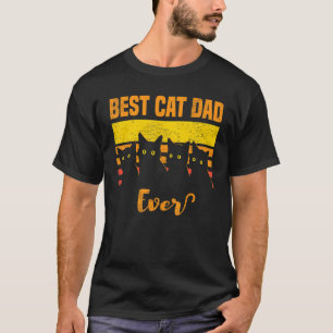 Bester Katzenvater Aller Zeiten Retro Katzenpapa V T-Shirt