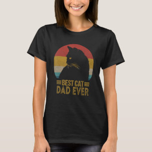 Bester Katzenvater Aller Zeiten Retro Sonnenunterg T-Shirt