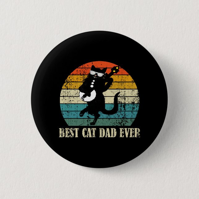 BESTER KATZENVATER ALLER ZEITEN RETRO VINTAGE BUTTON (Vorderseite)