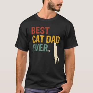 Bester Katzenvater aller Zeiten Vatertag Retro-Kat T-Shirt