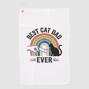 Bester Katzenvater Aller Zeiten Vintage Katzenlieb Golfhandtuch