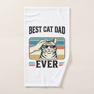 Bester Katzenvater Aller Zeiten Vintage Katzenlieb Handtuch