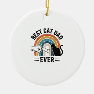 Bester Katzenvater Aller Zeiten Vintage Katzenlieb Keramik Ornament