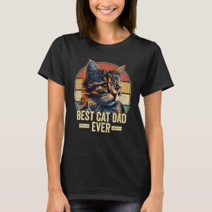 Bester Katzenvater Aller Zeiten Vintage Lustiger K T-Shirt