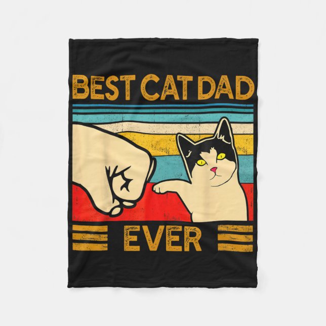 Bester Katzenvater Allerlei Vatertagsgeschenk Katz Fleecedecke (Vorderseite)