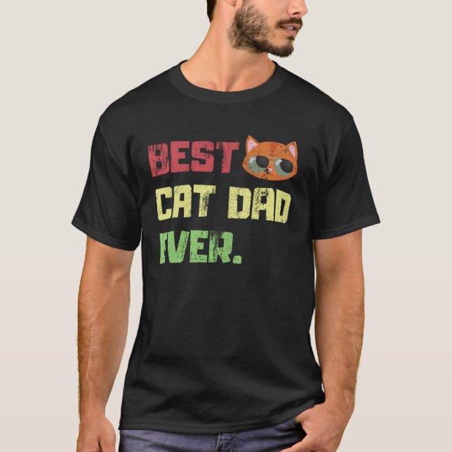 Bester Katzenvater Bedrängt T-Shirt (Vorderseite)