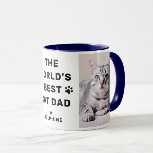 Bester Katzenvater der Welt Foto Navy Tasse