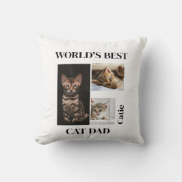 Bester Katzenvater der Welt - Personalisiertes Nam Kissen