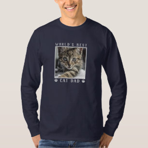 Bester Katzenvater der Welt Weiße Pfotenabdrücke H T-Shirt
