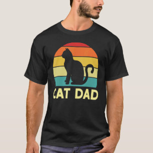 Bester Katzenvater des Mannes Retro Vatertag Für T-Shirt
