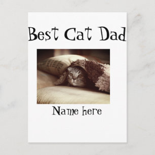 bester Katzenvater-Foto-Name Vatertag Katzenpapa D Postkarte