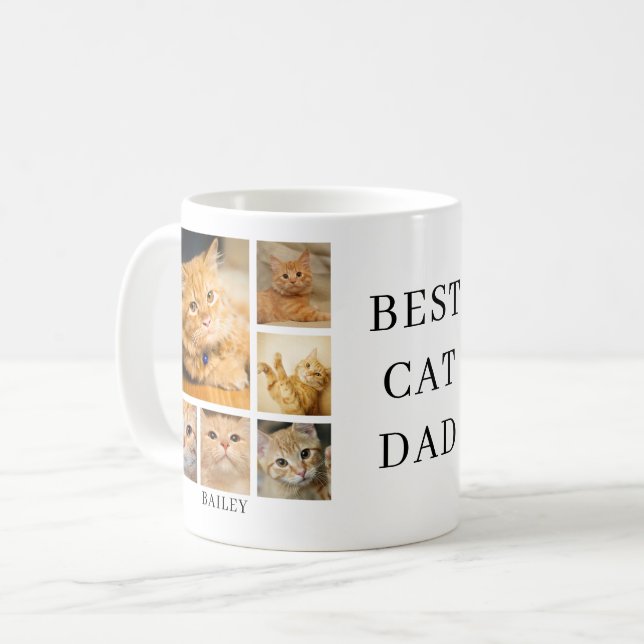 Bester Katzenvater-Foto personalisiert  Kaffeetasse (Vorderseite Links)