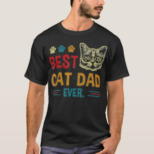 Bester KatzenVater je Vintag Retro Katzenkatze Vat T-Shirt