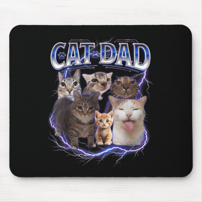 Bester Katzenvater lustiger Bootleg für Männer Pap Mousepad (Vorne)