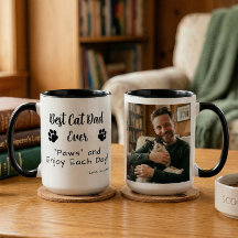 Bester Katzenvater Pfoten Haustier Foto Kaffee
