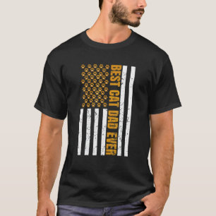 Bester Katzenvater überhaupt Amerikanische Flagge T-Shirt