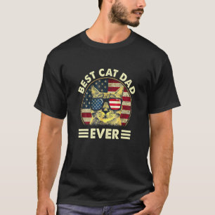 Bester Katzenvater überhaupt Amerikanische Flagge T-Shirt