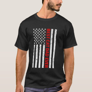 Bester Katzenvater überhaupt Amerikanische Flagge  T-Shirt