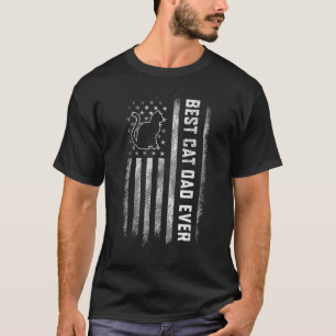 Bester Katzenvater überhaupt Amerikanischer Flagge T-Shirt