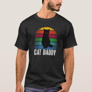 Bester Katzenvater überhaupt Bunte Katze mit Sonne T-Shirt