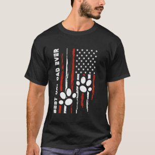 Bester Katzenvater überhaupt Katzenpfote US-Flagge T-Shirt