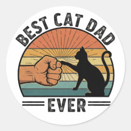 Bester Katzenvater überhaupt Lustiger Katzenliebha Runder Aufkleber