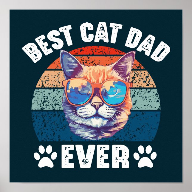 Bester Katzenvater überhaupt Lustiges Katzengesich Poster (Vorne)