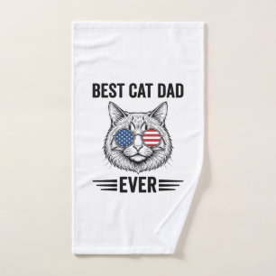 Bester Katzenvater überhaupt Patriotisches Vintage Handtuch