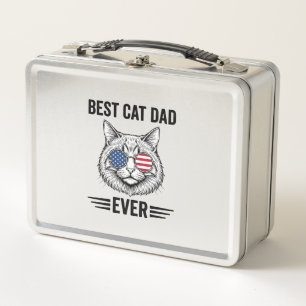 Bester Katzenvater überhaupt Patriotisches Vintage Metall Brotdose