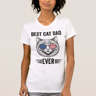 Bester Katzenvater überhaupt Patriotisches Vintage T-Shirt