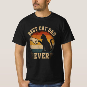 Bester Katzenvater überhaupt Retro-Sonnenuntergang T-Shirt