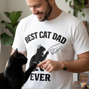 Bester Katzenvater überhaupt Schwarze Katze & Fing T-Shirt