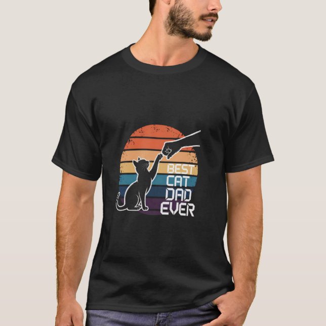 Bester Katzenvater überhaupt, stoß die Faust Daddy T-Shirt (Vorderseite)