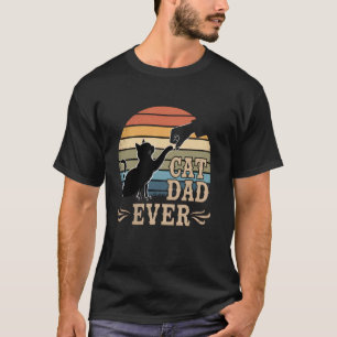 Bester Katzenvater überhaupt, stoße Faust Retro lu T-Shirt