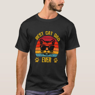 Bester Katzenvater überhaupt Vater Katze Retro V T-Shirt