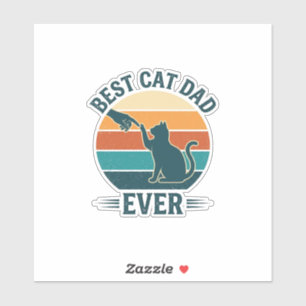 Bester Katzenvater überhaupt Vintage-Katzen-Shirt- Aufkleber