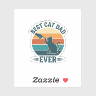 Bester Katzenvater überhaupt Vintage Katzen-Shirt Aufkleber