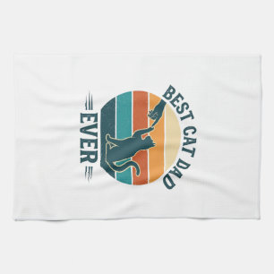Bester Katzenvater überhaupt Vintage Katzen-Shirt Geschirrtuch