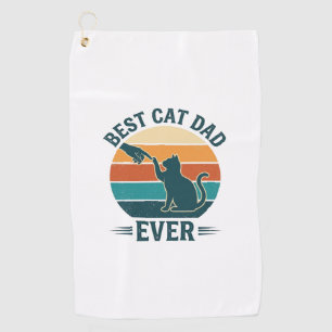 Bester Katzenvater überhaupt Vintage Katzen-Shirt  Golfhandtuch