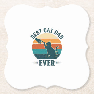 Bester Katzenvater überhaupt Vintage Katzen-Shirt  Untersetzer